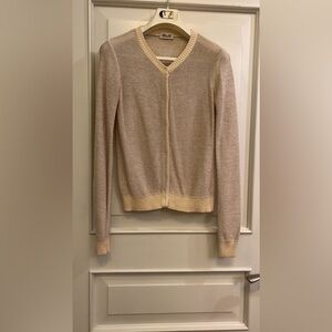 BAUM UND PFERDGARTEN Cream V-Neck Cardigan Sweater